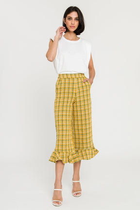 ENGLISH FACTORY - Tweed Wide Leg Culotte Pants - PANTS available at Objectrare