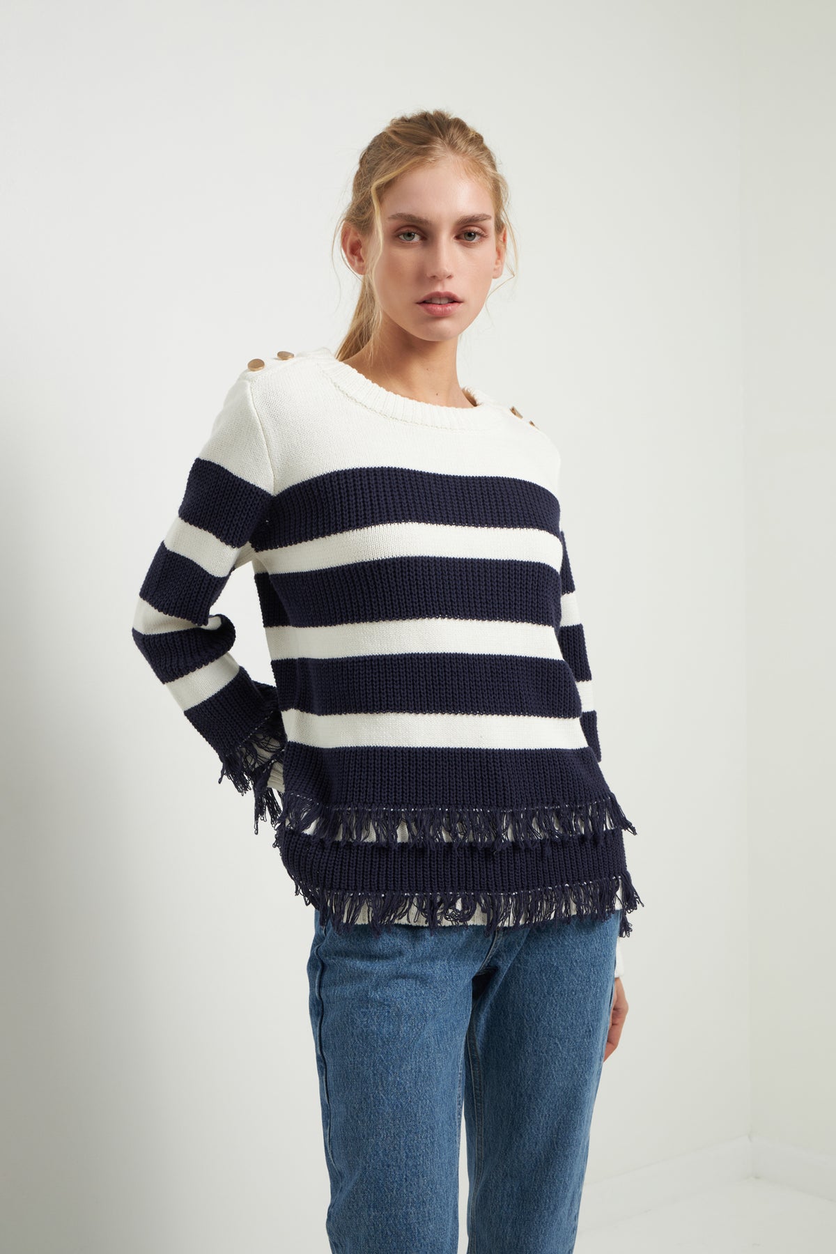 ENGLISH FACTORY - NAUTICAL KNIT SWEATER - SWEATERS & KNITS available at Objectrare