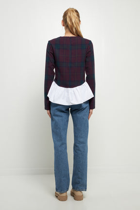 ENGLISH FACTORY - TARTAN COMBO TOP - TOPS available at Objectrare