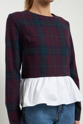 ENGLISH FACTORY - TARTAN COMBO TOP - TOPS available at Objectrare