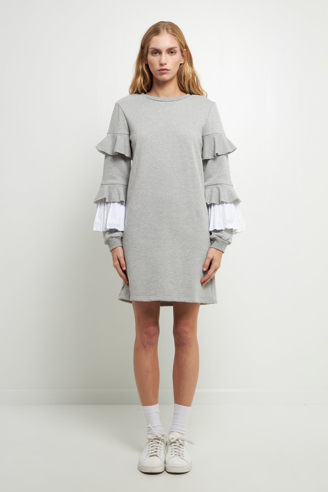 ENGLISH FACTORY - COMBO PLEAT SWEATER DRESS - DRESSES available at Objectrare