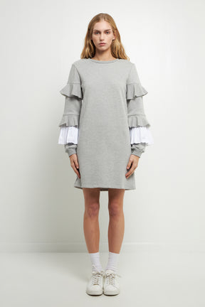 ENGLISH FACTORY - English Factory - COMBO PLEAT SWEATER DRESS - DRESSES available at Objectrare