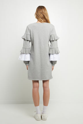 ENGLISH FACTORY - English Factory - COMBO PLEAT SWEATER DRESS - DRESSES available at Objectrare