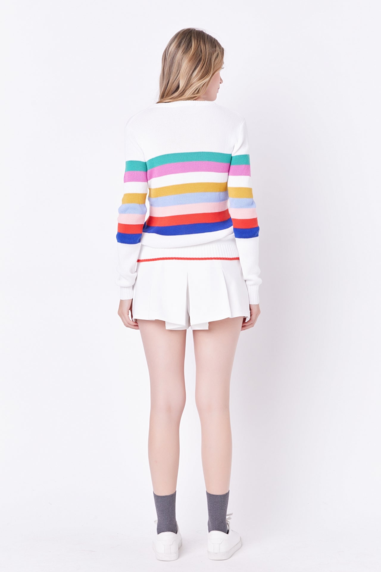 ENGLISH FACTORY - EF-MULTI STRIPED SWEATER - SWEATERS & KNITS available at Objectrare
