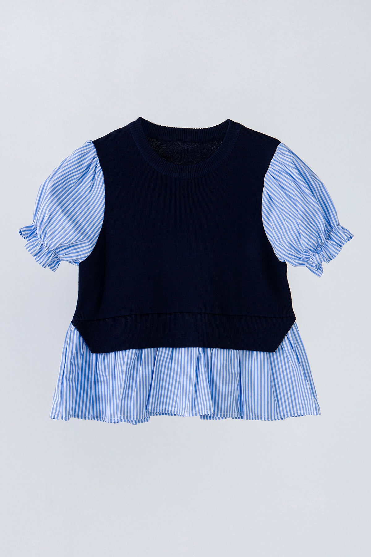 RECESS KIDS - Puff Sleeve Woven with Sweater - TOPS available at Objectrare