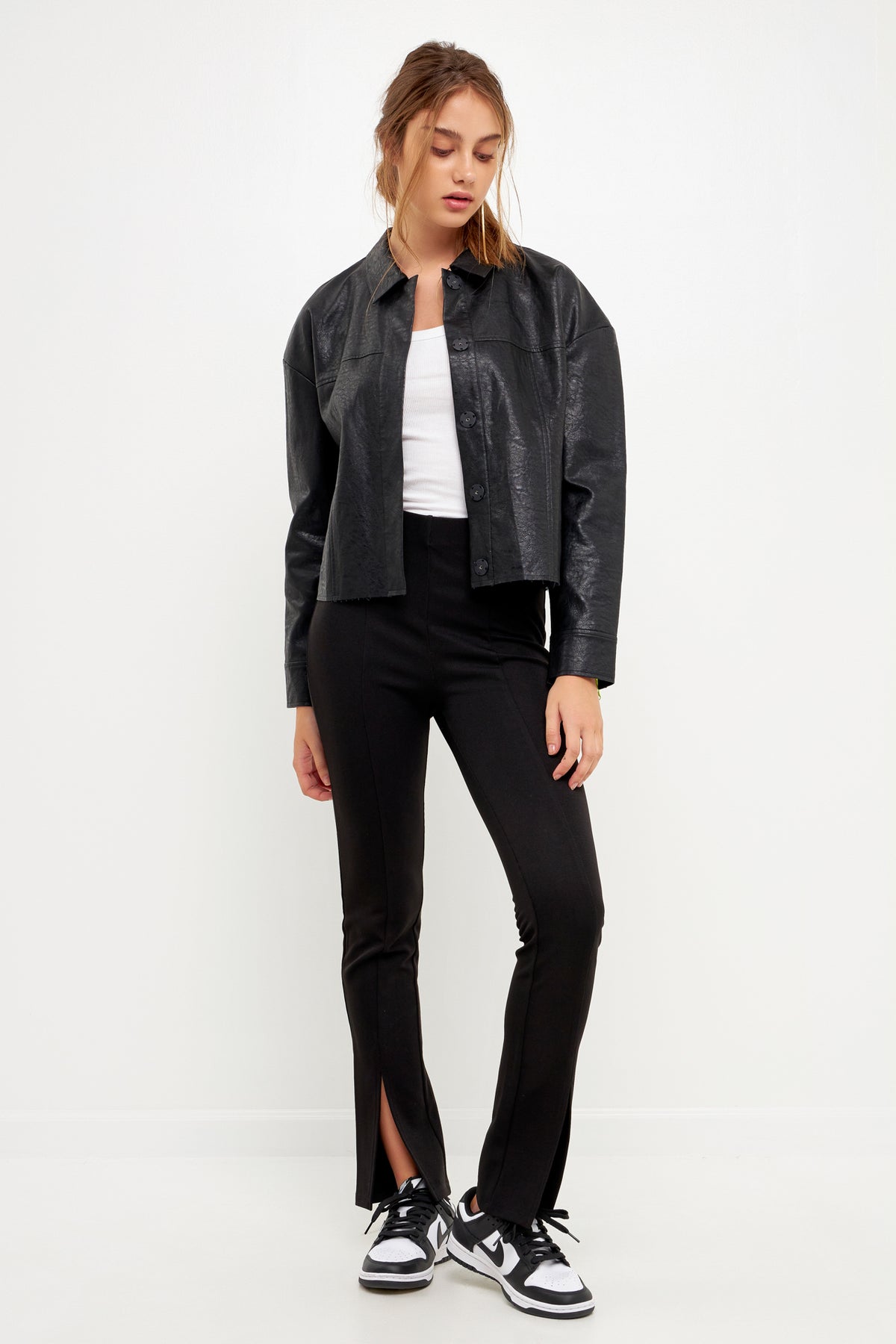 GREY LAB - Oversized Faux Leather Jacket - JACKETS available at Objectrare