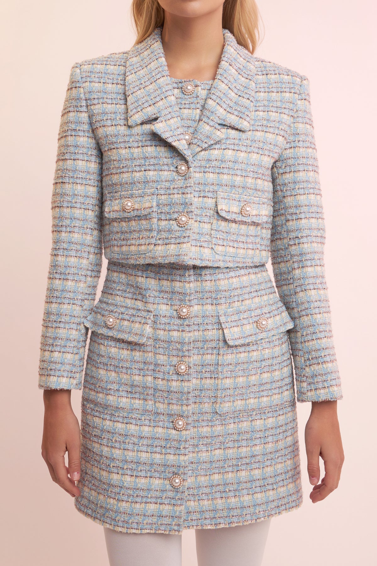 ENGLISH FACTORY - Cropped Tweed Blazer - BLAZERS available at Objectrare