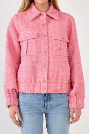 ENDLESS ROSE - Double Pocket Tweed Jacket - JACKETS available at Objectrare
