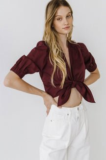 ENDLESS ROSE - Tied Front Cropped Top - TOPS available at Objectrare