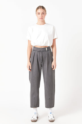 GREY LAB - Silver Straight Pants - PANTS available at Objectrare