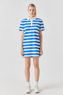 GREY LAB - Stripe Collar Mini Dress - DRESSES available at Objectrare