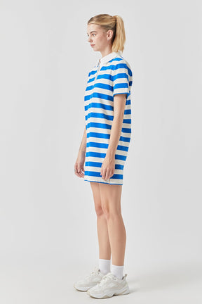 GREY LAB - Stripe Collar Mini Dress - DRESSES available at Objectrare