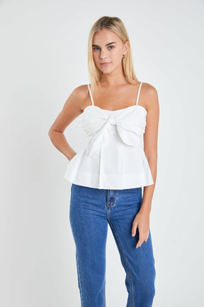 ENGLISH FACTORY - Tie Sleeveless Peplum Top - TOPS available at Objectrare