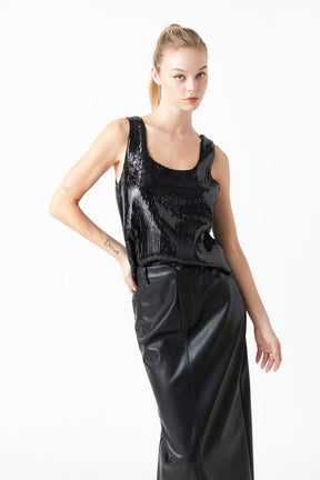GREY LAB - Sequin Sleeveless Top - TOPS available at Objectrare