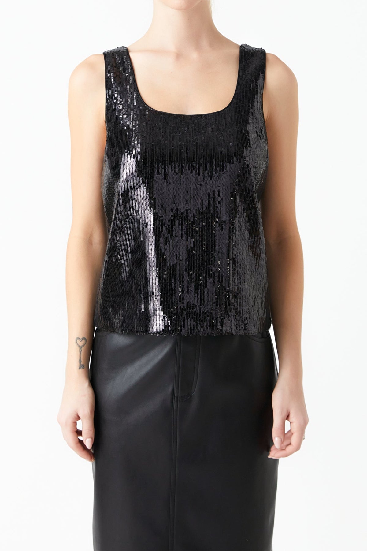 GREY LAB - Sequin Sleeveless Top - TOPS available at Objectrare