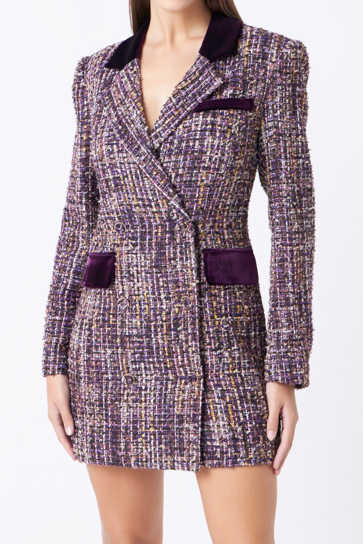 ENDLESS ROSE - Tweed Blazer Dress - DRESSES available at Objectrare