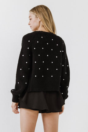 ENGLISH FACTORY - Dot Embroidered Cardigan - CARDIGANS available at Objectrare