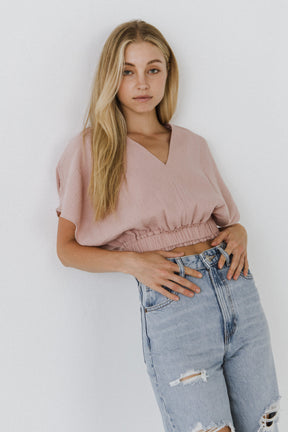 FREE THE ROSES - V-Neckline Cropped Top - TOPS available at Objectrare