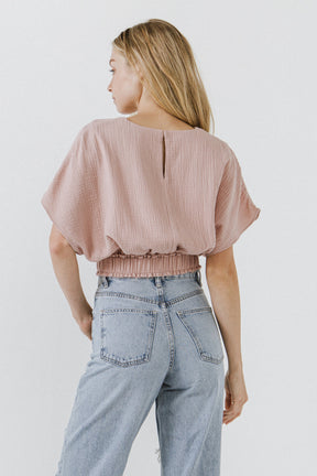 FREE THE ROSES - V-Neckline Cropped Top - TOPS available at Objectrare