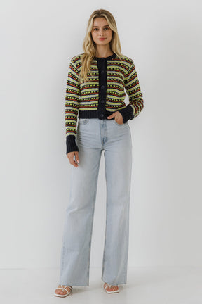 ENGLISH FACTORY - Multi Stripe Cardigan - SWEATERS & KNITS available at Objectrare