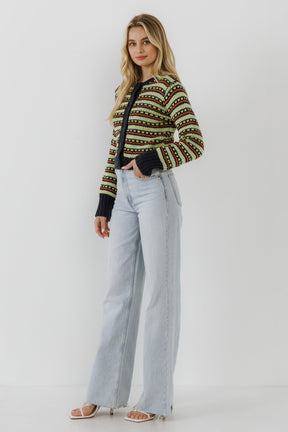 ENGLISH FACTORY - Multi Stripe Cardigan - SWEATERS & KNITS available at Objectrare