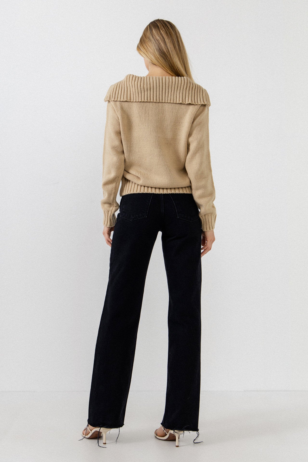 ENGLISH FACTORY - Solid Knit Zip Pullover - SWEATERS & KNITS available at Objectrare