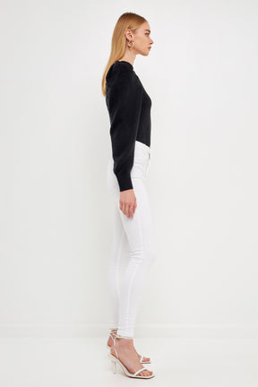 ENDLESS ROSE - Puff Sleeve Sweater - SWEATERS & KNITS available at Objectrare
