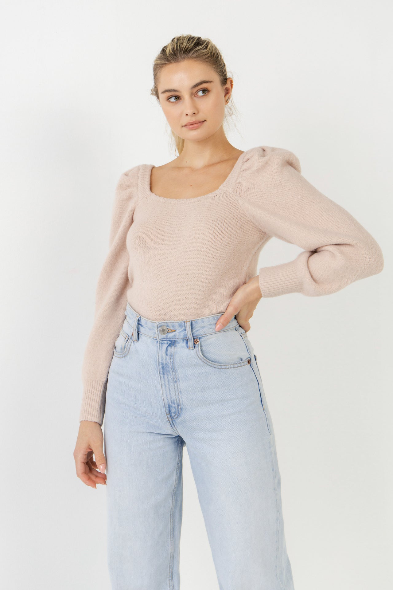 ENDLESS ROSE - Puff Sleeve Sweater - SWEATERS & KNITS available at Objectrare