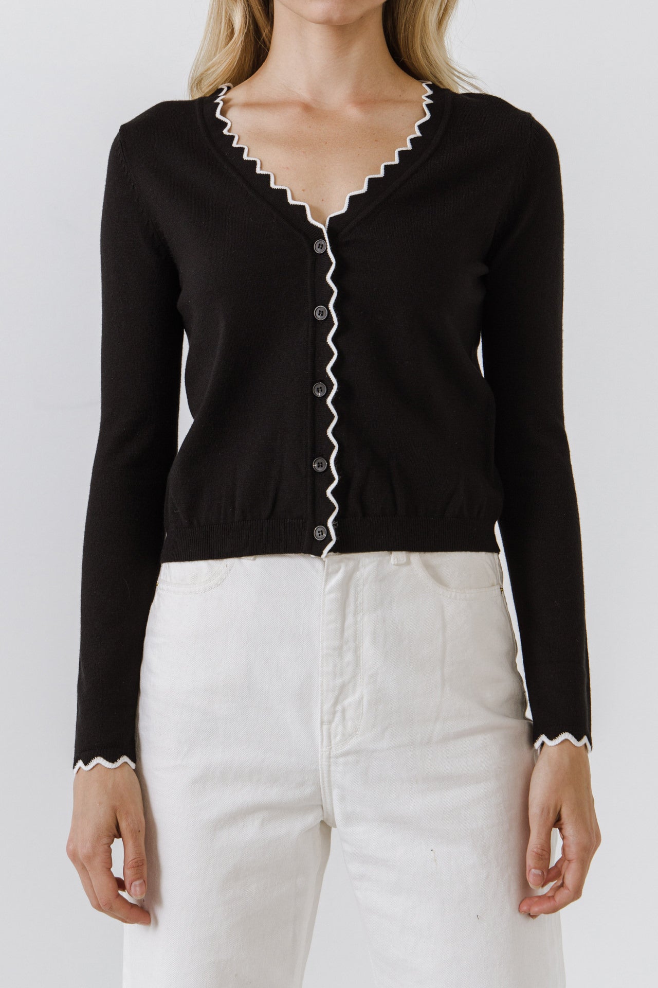 ENGLISH FACTORY - Scalloped Cardigan - CARDIGANS available at Objectrare