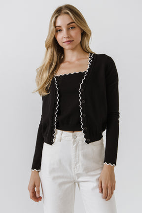 ENGLISH FACTORY - Scalloped Cardigan - CARDIGANS available at Objectrare