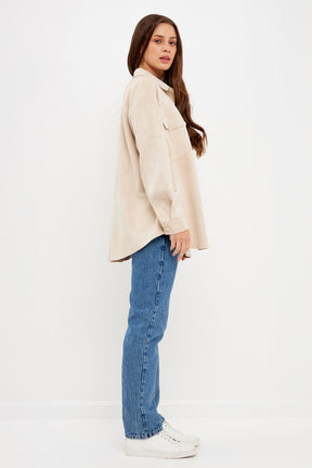 FREE THE ROSES - Faux Suede Oversized Shirts - SHIRTS & BLOUSES available at Objectrare