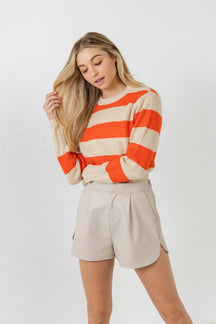 ENGLISH FACTORY - Striped Knit Top - SWEATERS & KNITS available at Objectrare