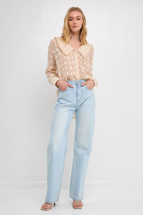 ENDLESS ROSE - Sheer Shirts with Statement Collar - TOPS available at Objectrare