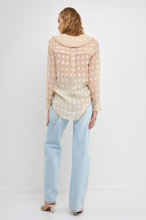 ENDLESS ROSE - Sheer Shirts with Statement Collar - TOPS available at Objectrare