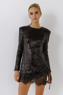 ENDLESS ROSE - Sequins Dress with Lace - DRESSES available at Objectrare