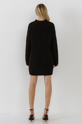 ENGLISH FACTORY - Long-Sleeved Sweater Dress - DRESSES available at Objectrare