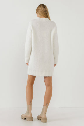 ENGLISH FACTORY - Long-Sleeved Sweater Dress - DRESSES available at Objectrare