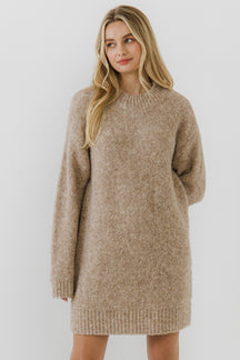 ENGLISH FACTORY - Long-Sleeved Sweater Dress - DRESSES available at Objectrare