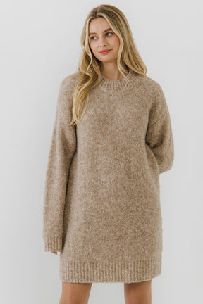 ENGLISH FACTORY - Long-Sleeved Sweater Dress - DRESSES available at Objectrare