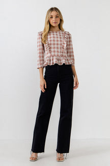 ENGLISH FACTORY - Plaid Blouse - TOPS available at Objectrare