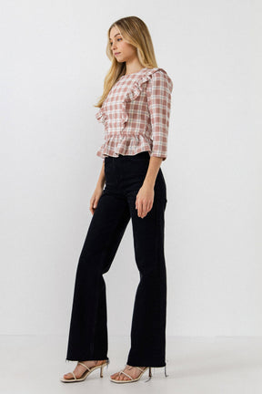 ENGLISH FACTORY - Plaid Blouse - TOPS available at Objectrare