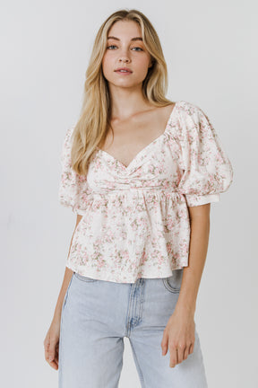 ENGLISH FACTORY - Textured Floral Top - TOPS available at Objectrare