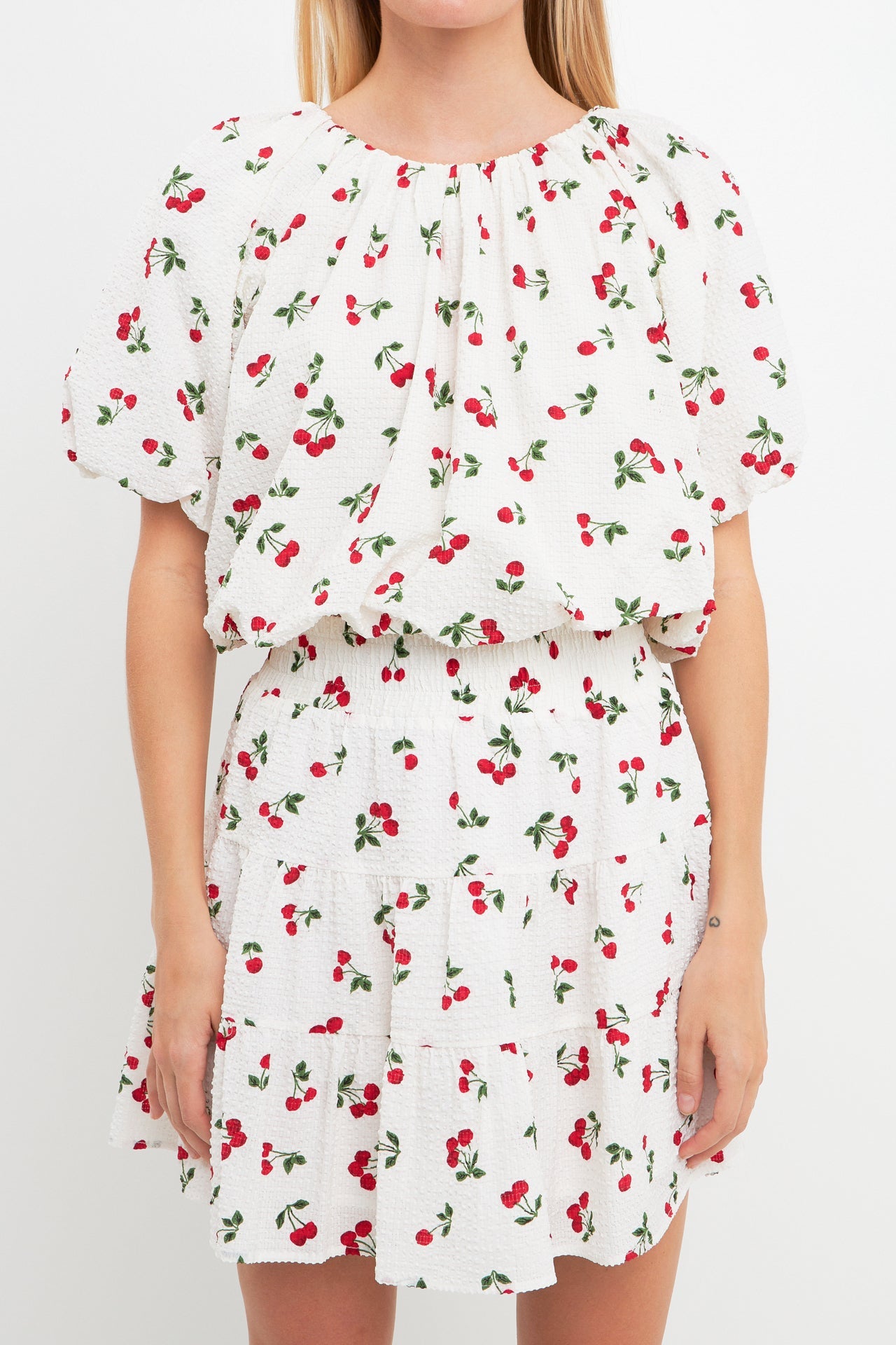 ENGLISH FACTORY - Cherry Print Voluminous Top - TOPS available at Objectrare