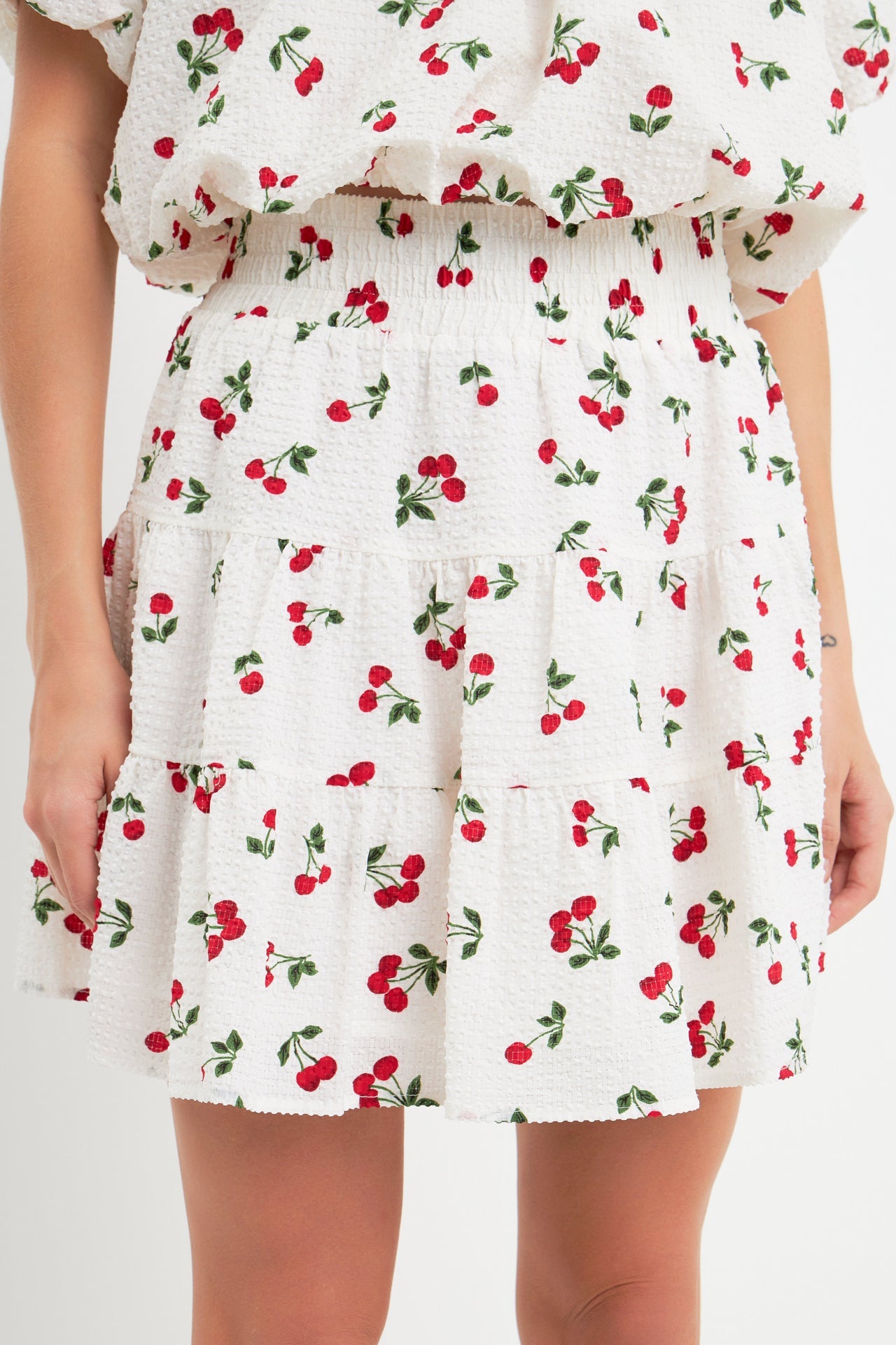 ENGLISH FACTORY - Cherry Print Mini Skirt - SKIRTS available at Objectrare