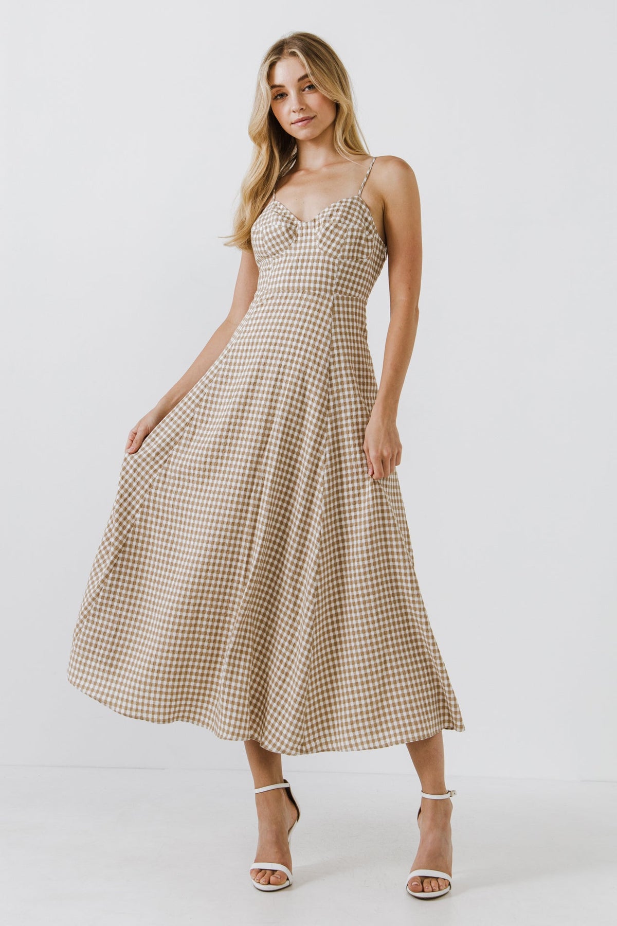 ENGLISH FACTORY - Gingham Coreset Maxi Dress - DRESSES available at Objectrare