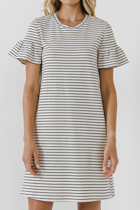 ENGLISH FACTORY - Smocked Striped Mini Dress - DRESSES available at Objectrare