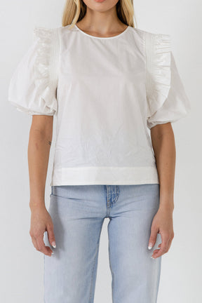 ENGLISH FACTORY - Ruffled Top with Smocking Detail - TOPS available at Objectrare