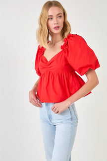 ENGLISH FACTORY - Sweet Heart To with Ruffle Detail - TOPS available at Objectrare