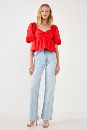 ENGLISH FACTORY - Sweet Heart To with Ruffle Detail - TOPS available at Objectrare