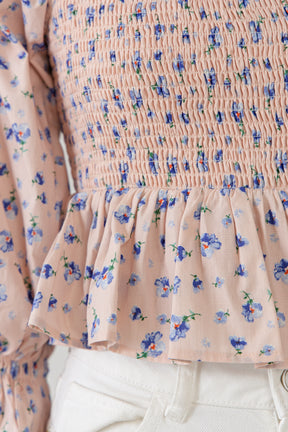 ENGLISH FACTORY - Floral Smocked Top - TOPS available at Objectrare